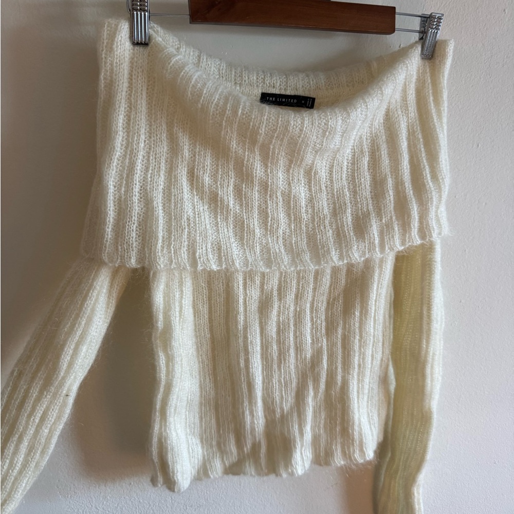 The Limited Off-Shoulder Cream Sweater